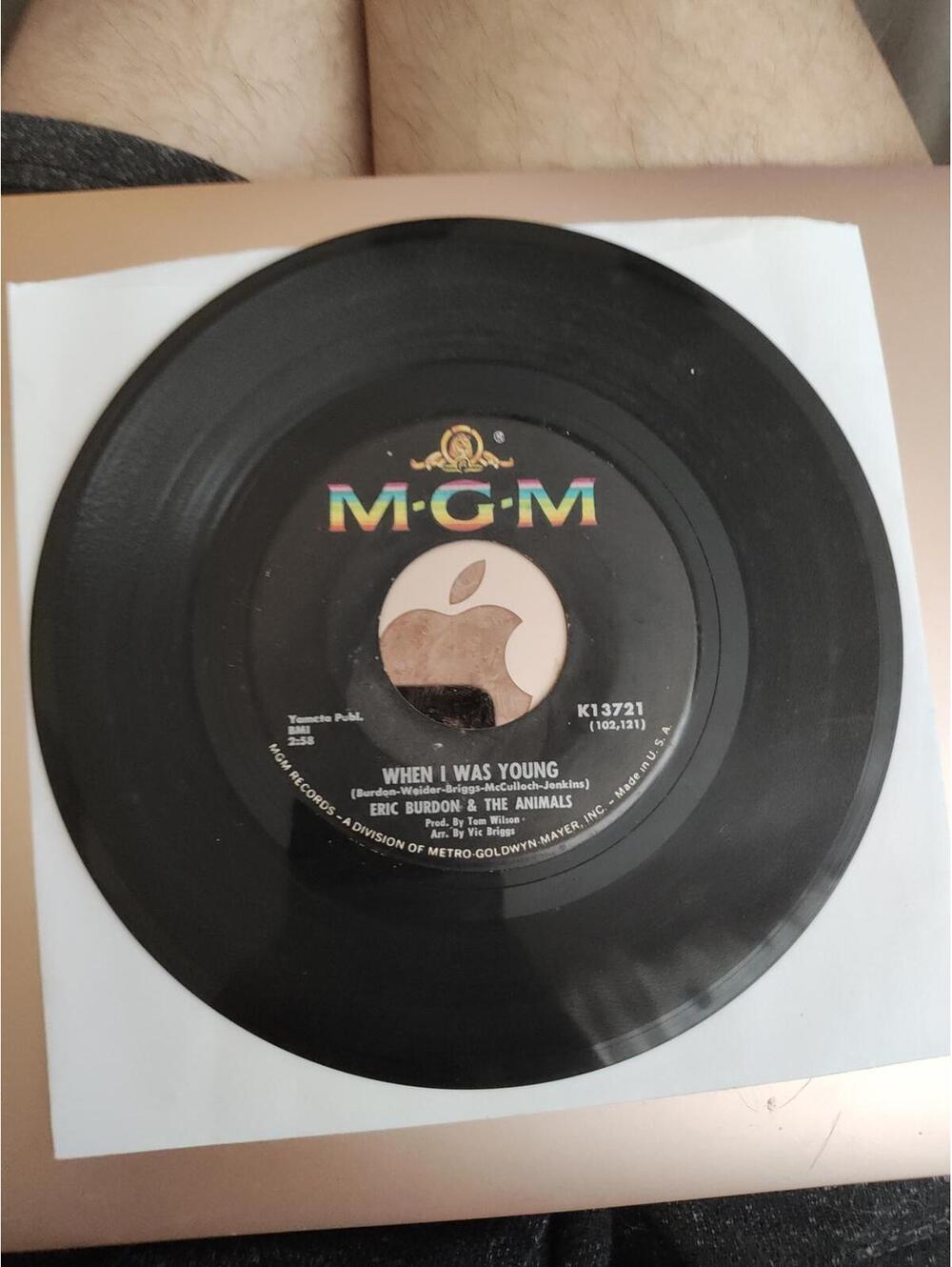 Eric Burdon & Animals - when I was young -Vntage vinyl 45 NM